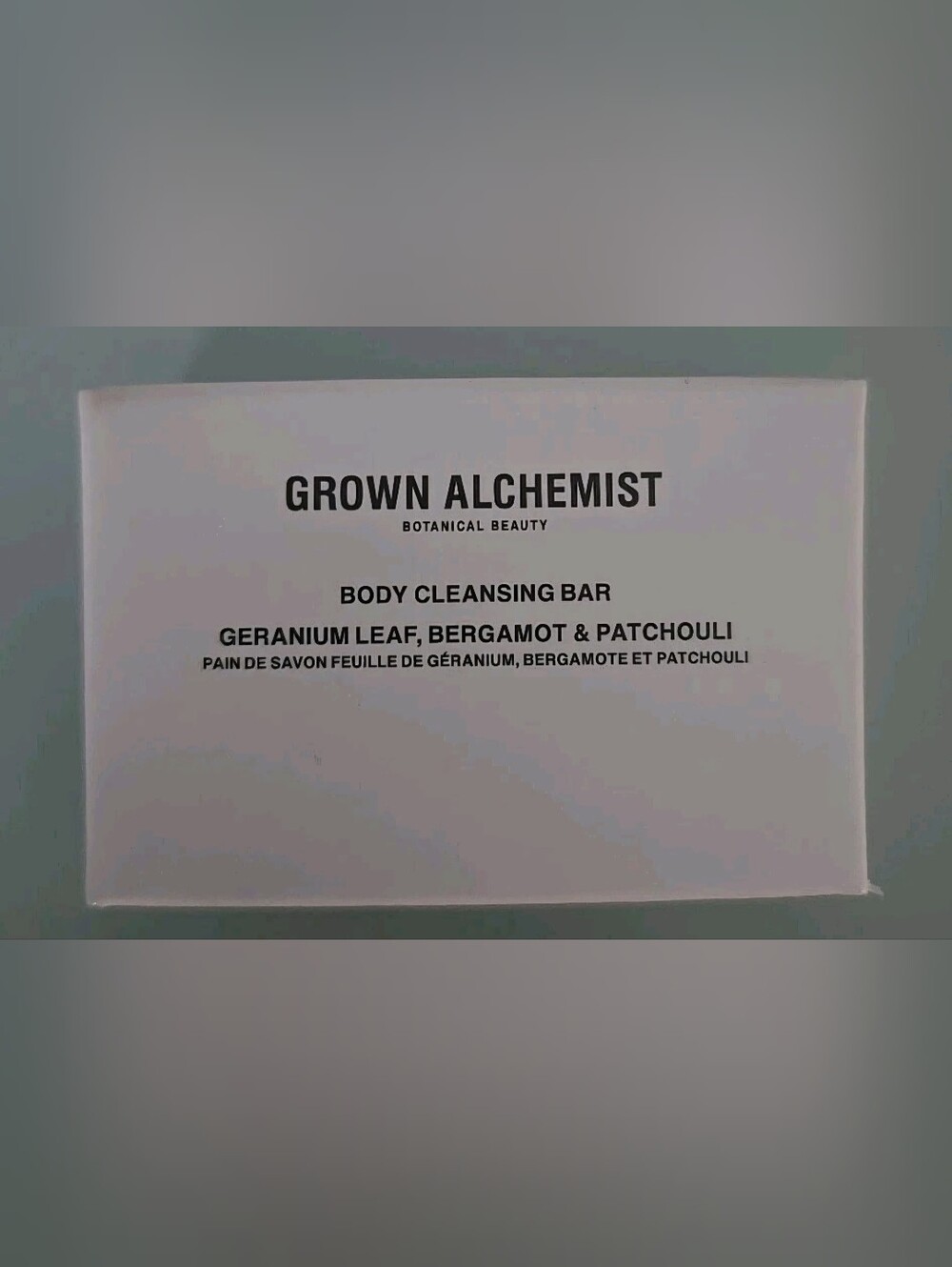 Grown Alchemist Body Cleansing Bar Geranium Leaf Bergamot Patchouli 1.76 oz 50 g